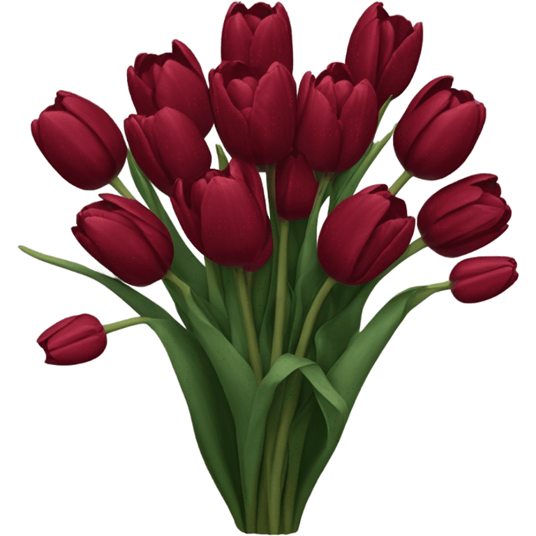 Dark red tulip bouquet  emoji