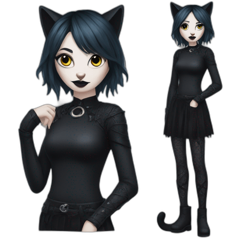 goth woman cat emoji