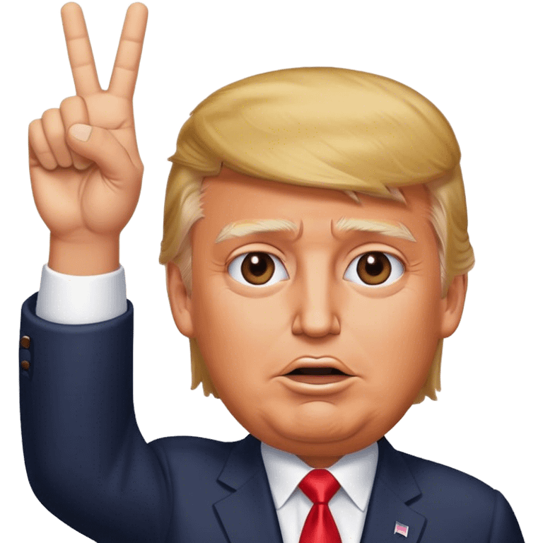 Donald  Trump shows hand  victory hyperrealistic emoji