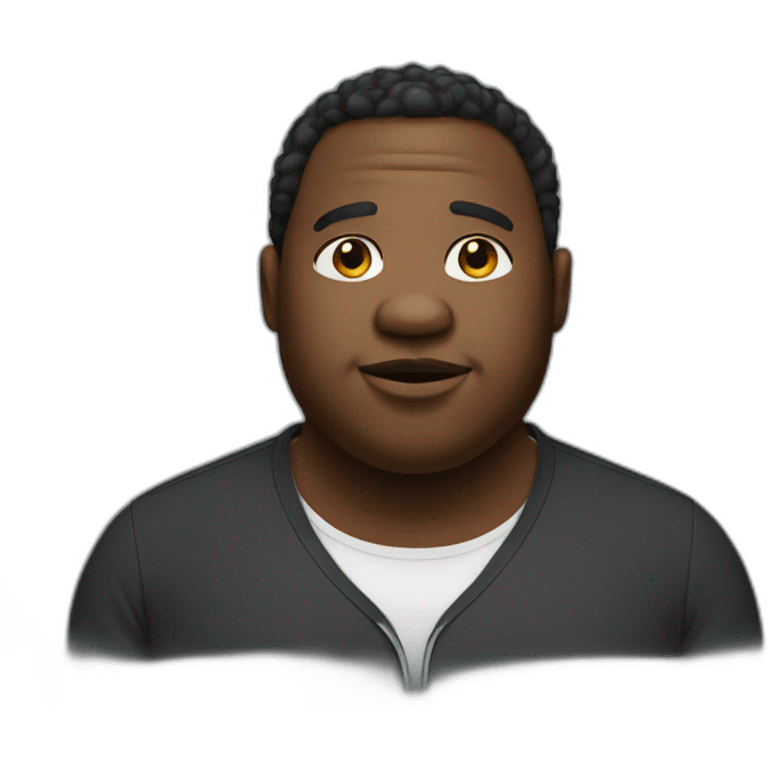 Fat black guy emoji