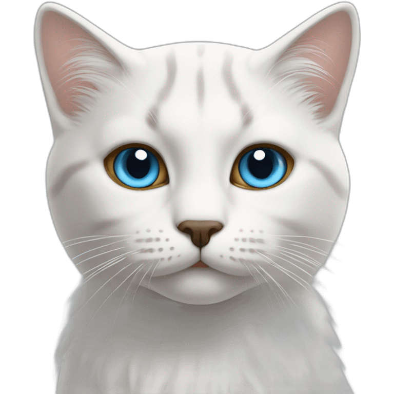 gato blanco con franjas marrones ojos azul emoji