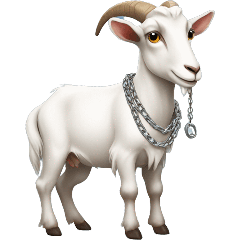 goat wearing a chain emoji