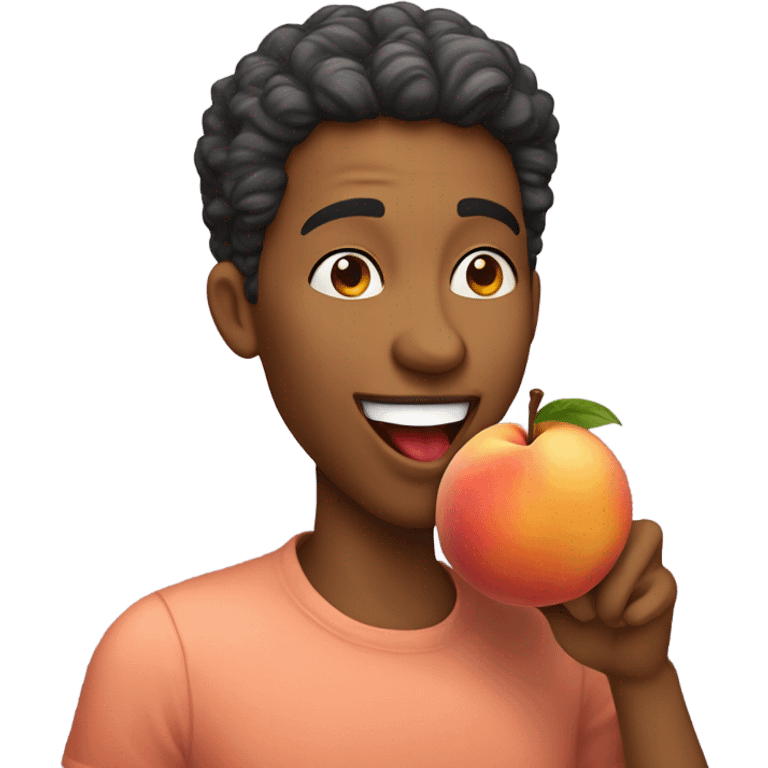 Licking peach emoji