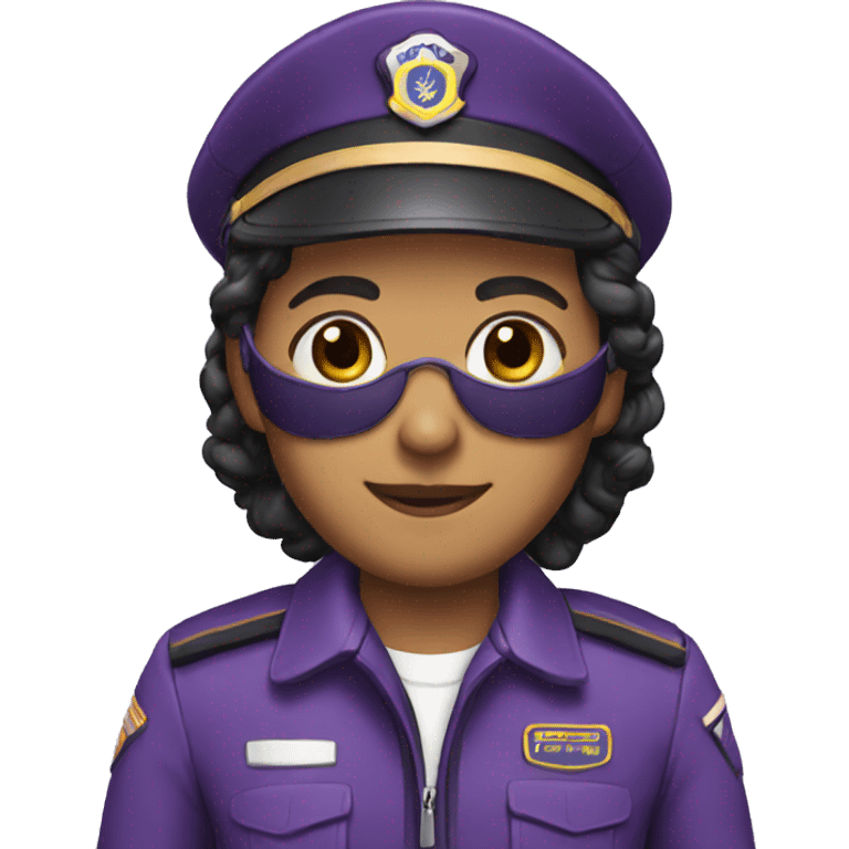 pilot wearing purpure uniform emoji