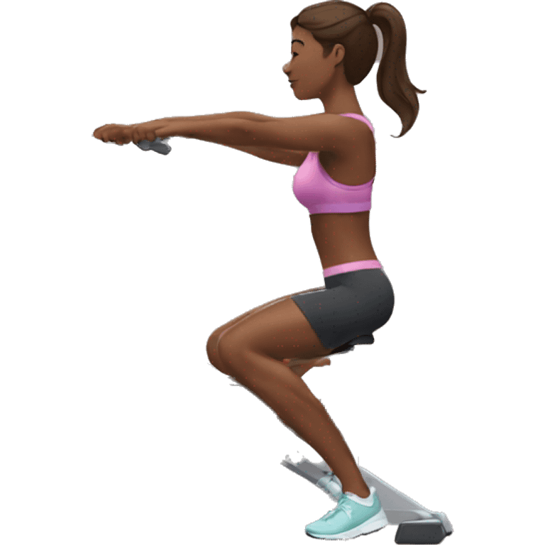 Woman working out at the gym emoji