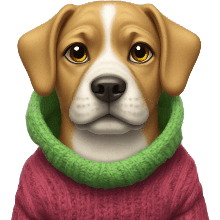 Dog in frog sweater emoji