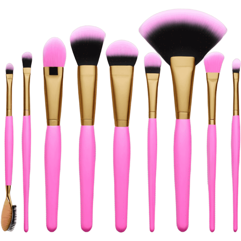 Pink makeup brushes  emoji