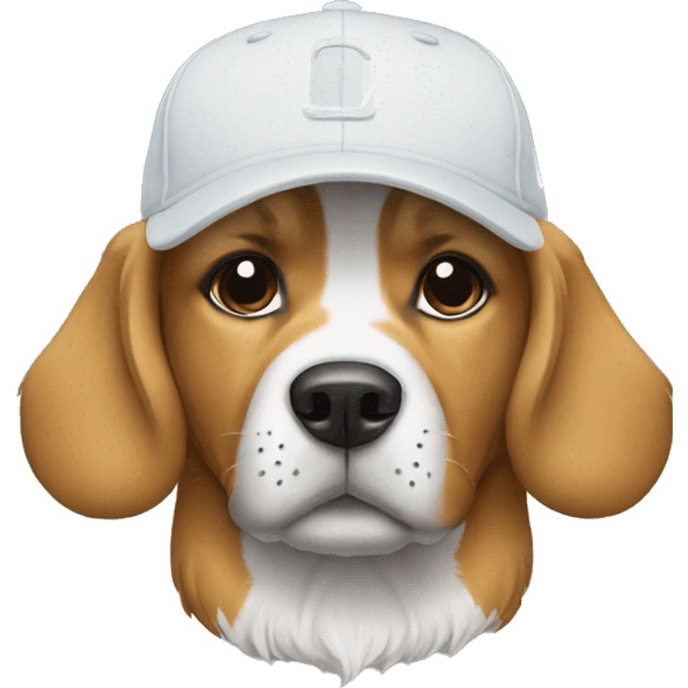 Dog wearing cap nike emoji