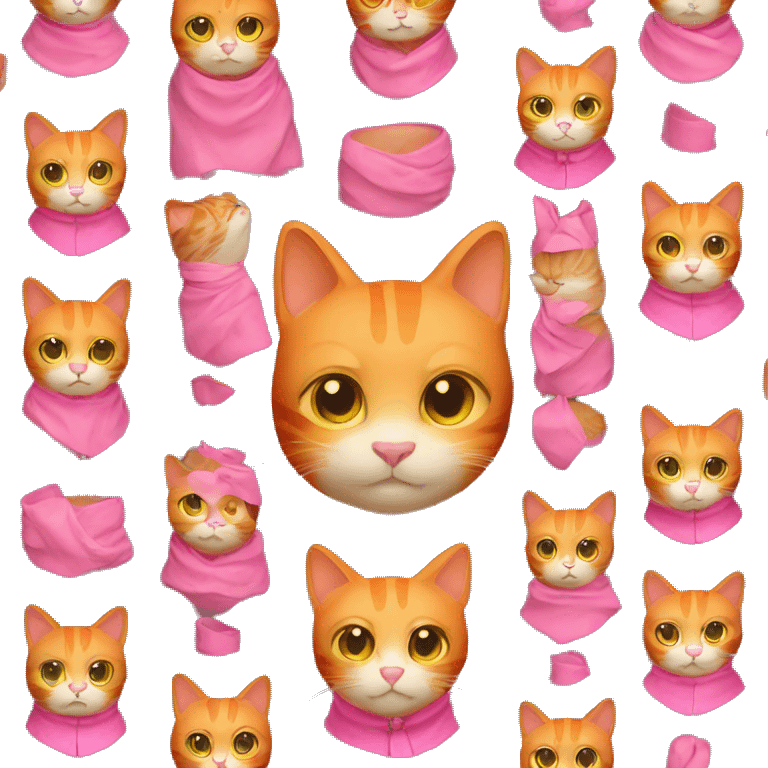 All orange cat with pink collar emoji