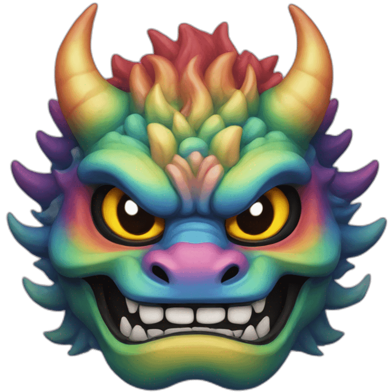 oni rainbow dragon japanese mask emoji