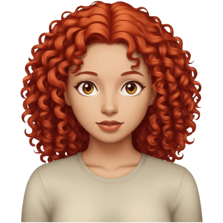 mujer de cabello rizado rojo emoji