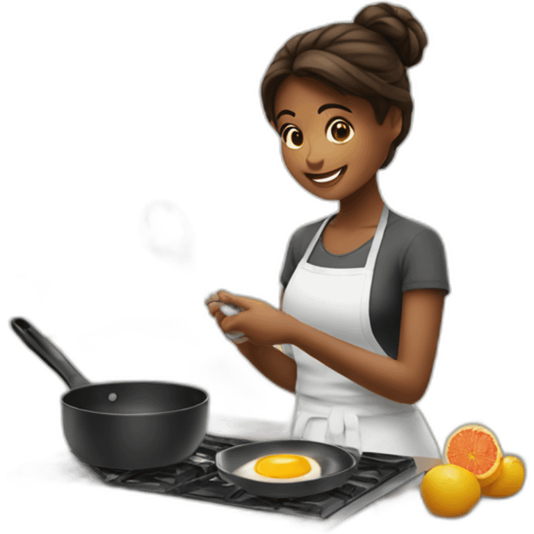 girl cooking breakfast emoji