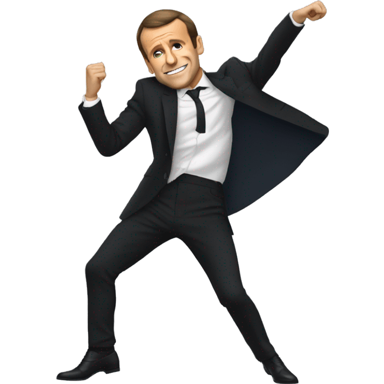 Macron qui fait un dab emoji