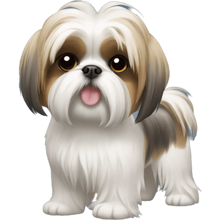 Shih tzu with ponytail emoji