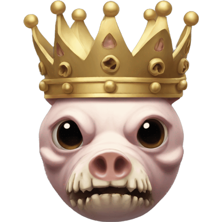 pig skull mask and crown emoji