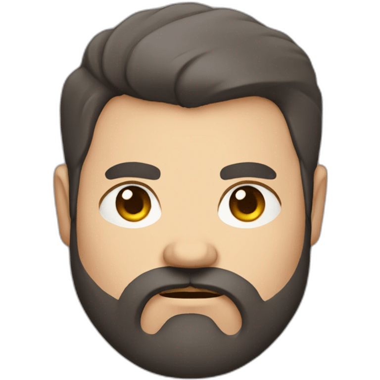 angry brunette bearded overweight man emoji