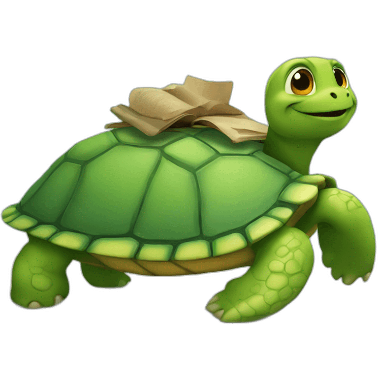 Chat sur dos tortue emoji