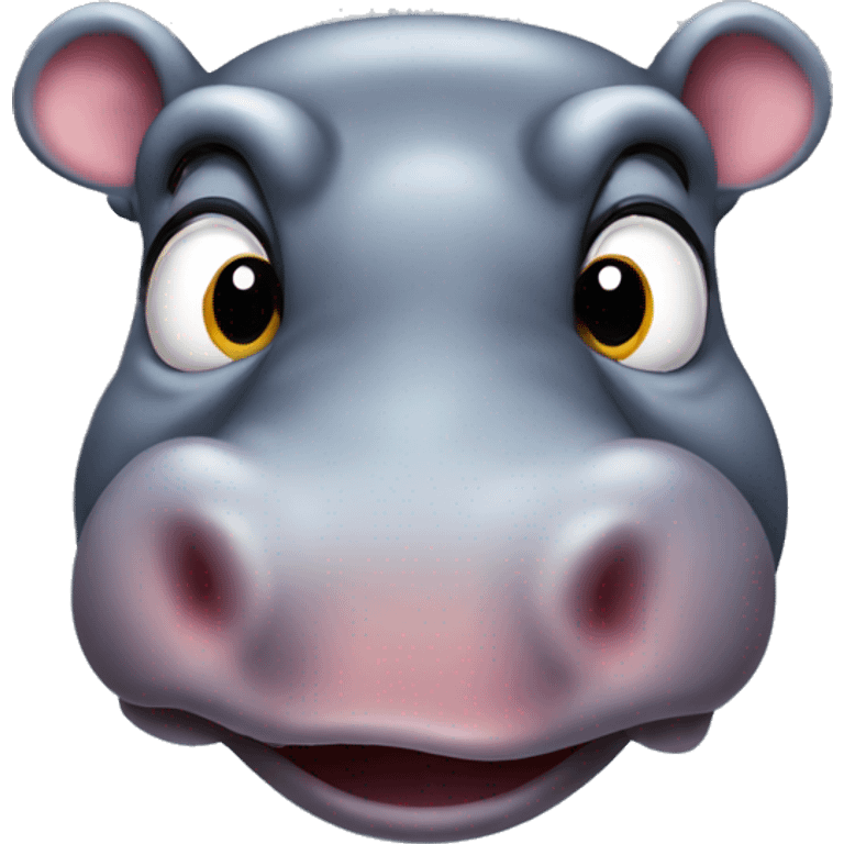 Hippo sticking tongue out  emoji