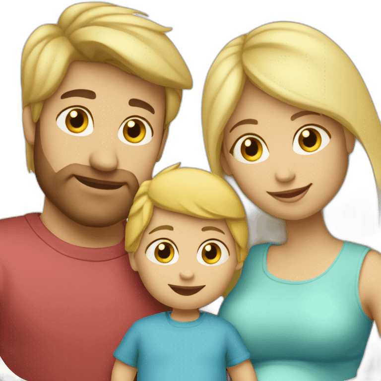 Family;blonde-haired-pregnant-mother, Turkish-man, blond-haired-baby-boy emoji