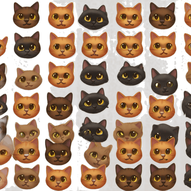 Brown, orange , black cat emoji