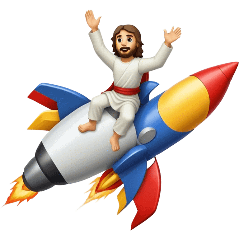 jesus riding a rocket france black boom!  emoji