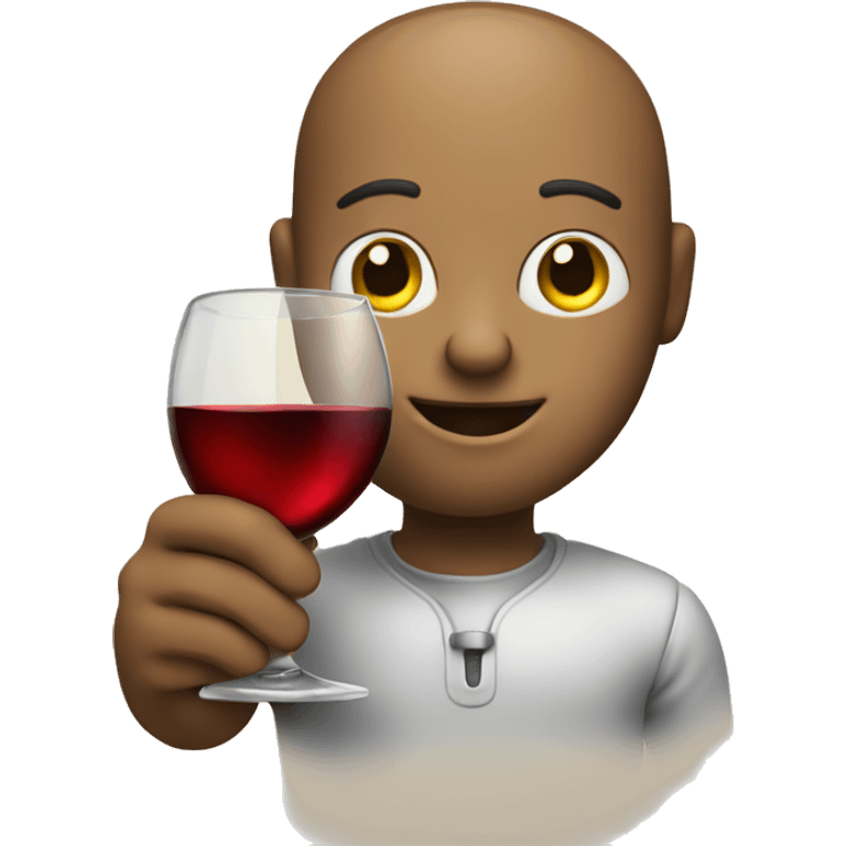 cute chatbot holding a glass of wine emoji