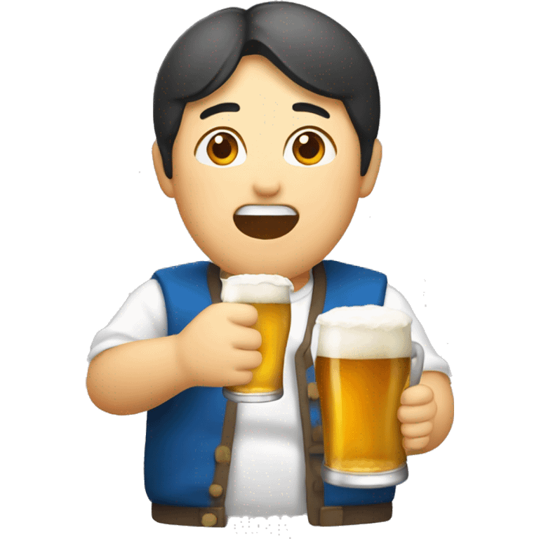 Korean drinking beer emoji