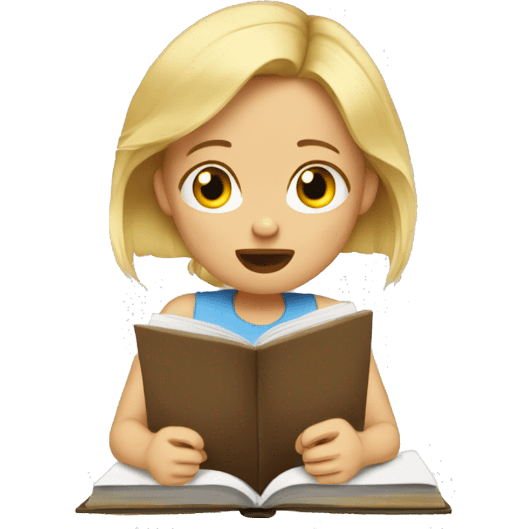 Little blond girl crying over homework  emoji