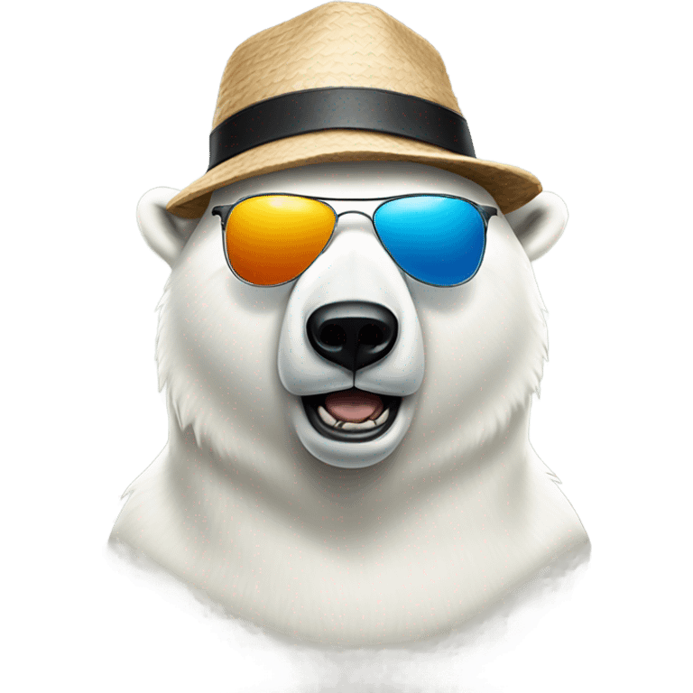 polar bear with sunglasses and hat Glenrarklas with hut emoji