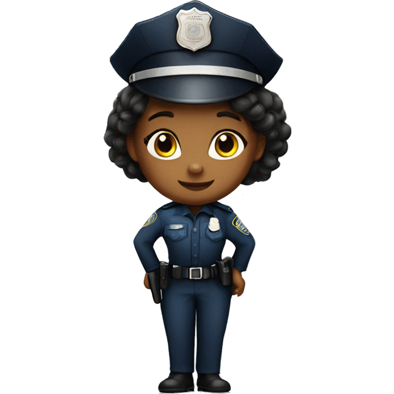 Black little girl dressed as police officer  emoji