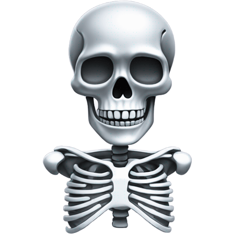 Skeleton made out of chrome ￼ emoji