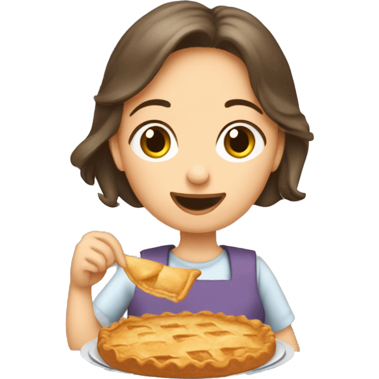 Fille qui mange une galette de blé emoji