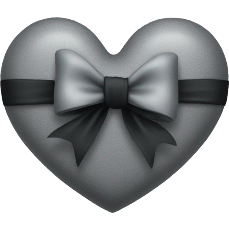 Grey heart with a black bow emoji