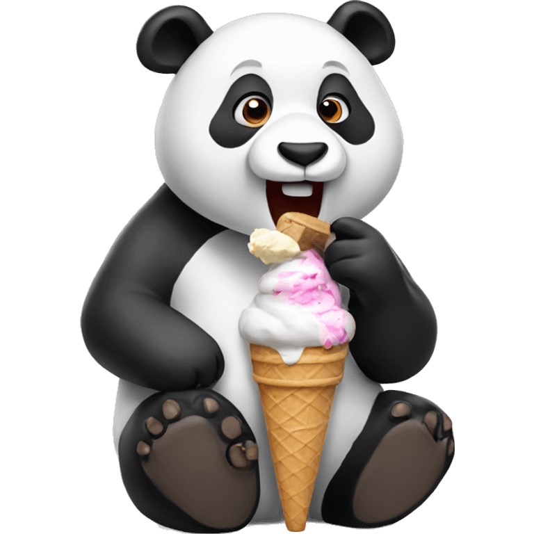 Panda eating ice cream emoji