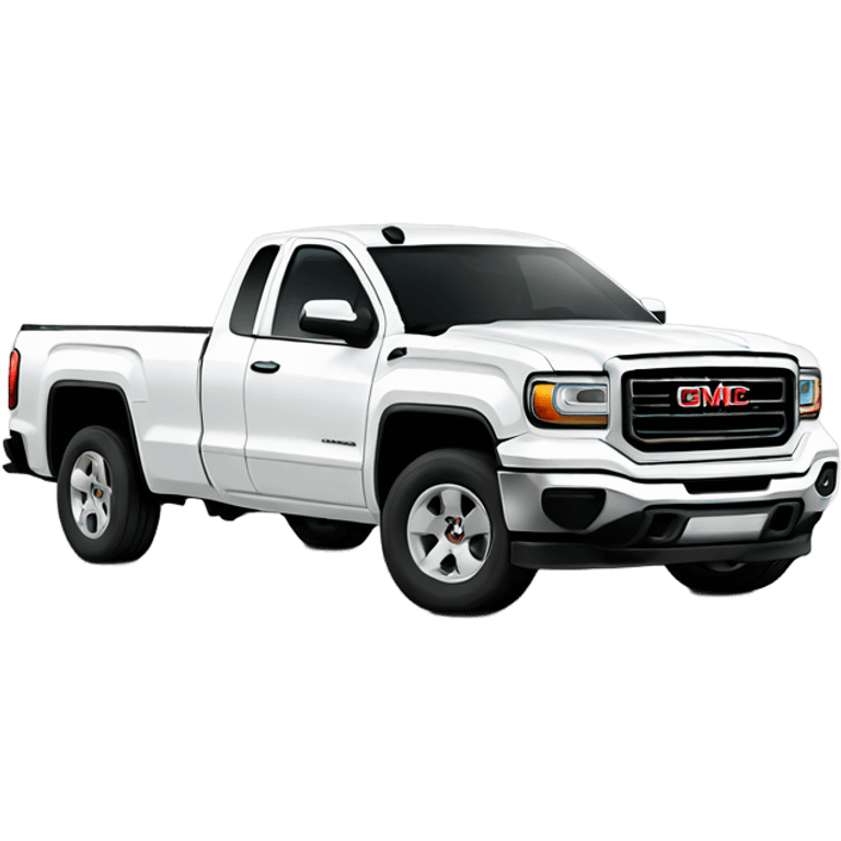 White gmc sierra 4 door with long b emoji