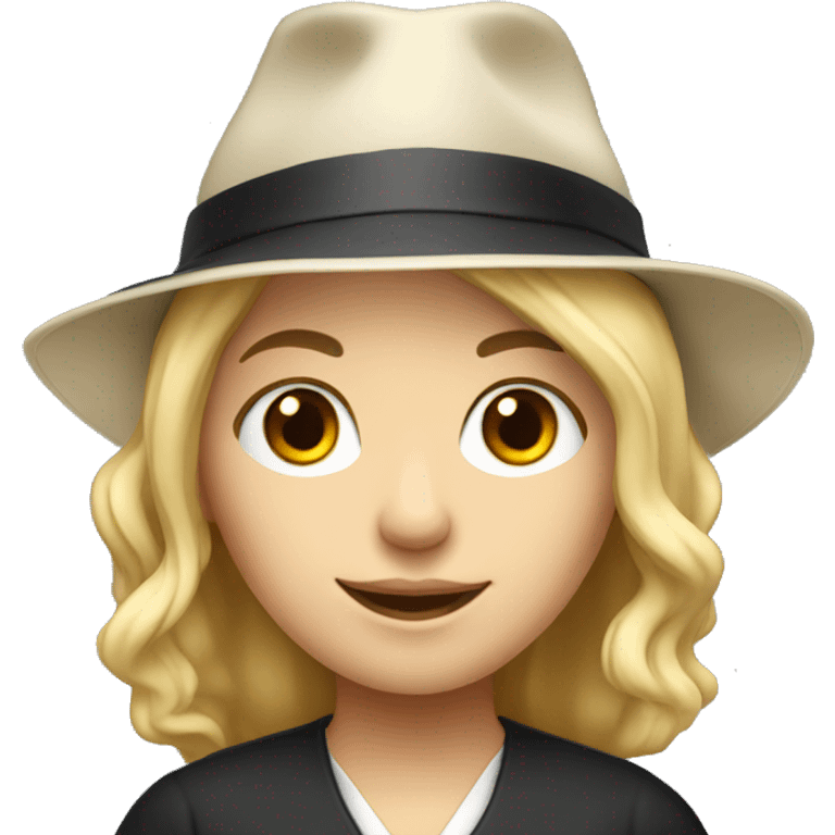 White skin female student with blond hair and phd hat emoji