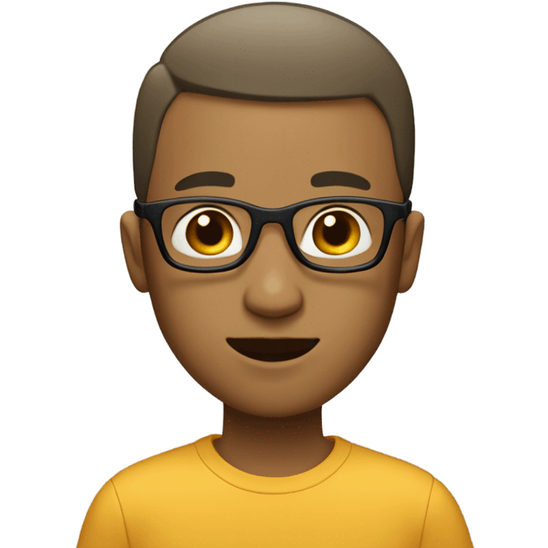 Buzz cut boy with goatee and glasses emoji