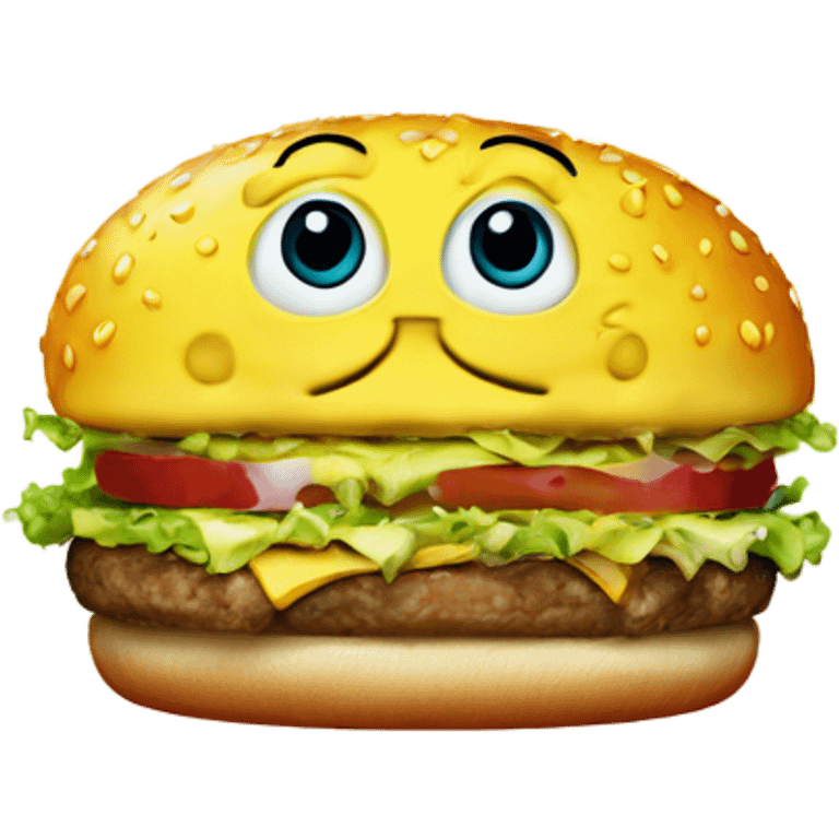 SpongeBob on a gay burger emoji