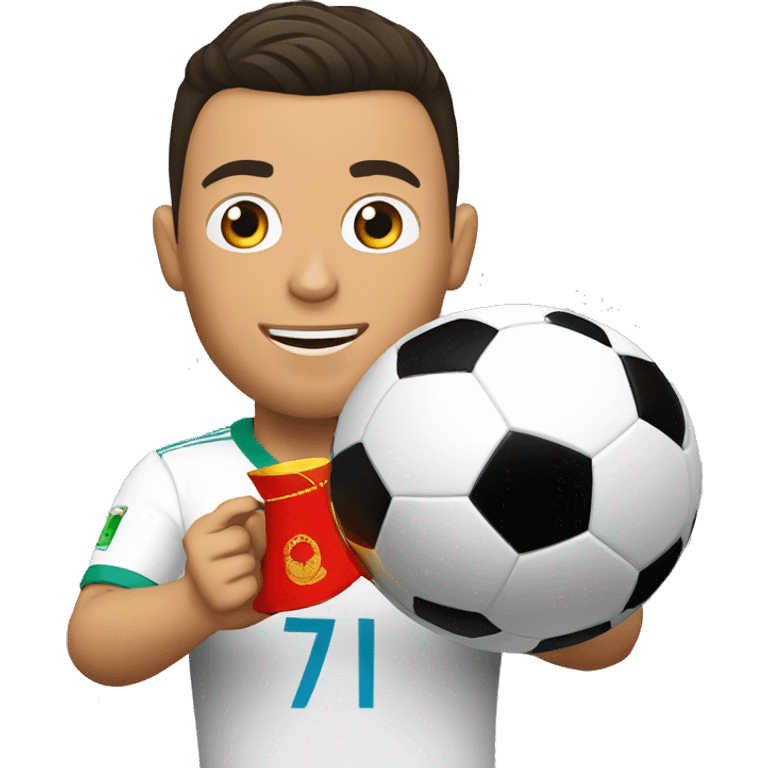 CRISTIANO RONALDO CON UNA COPA DEL MUNDO  emoji