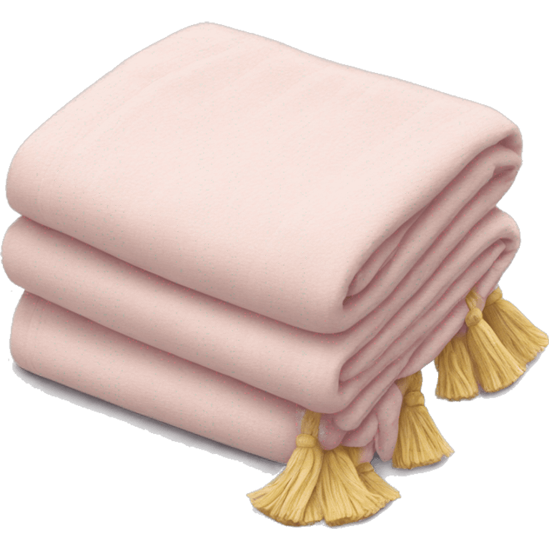 Light pink blanket with tassels, folded  emoji