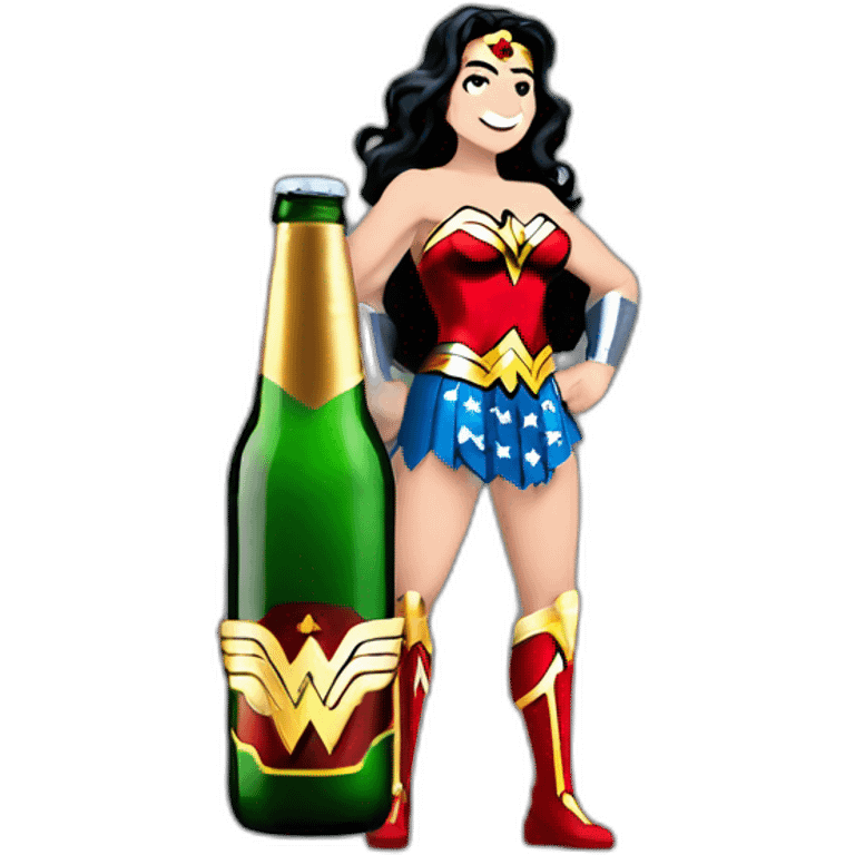 Wonder Woman con botella de cerveza emoji