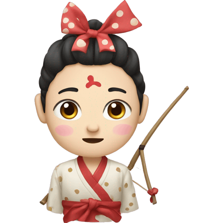 Japanese spots with a bow emoji