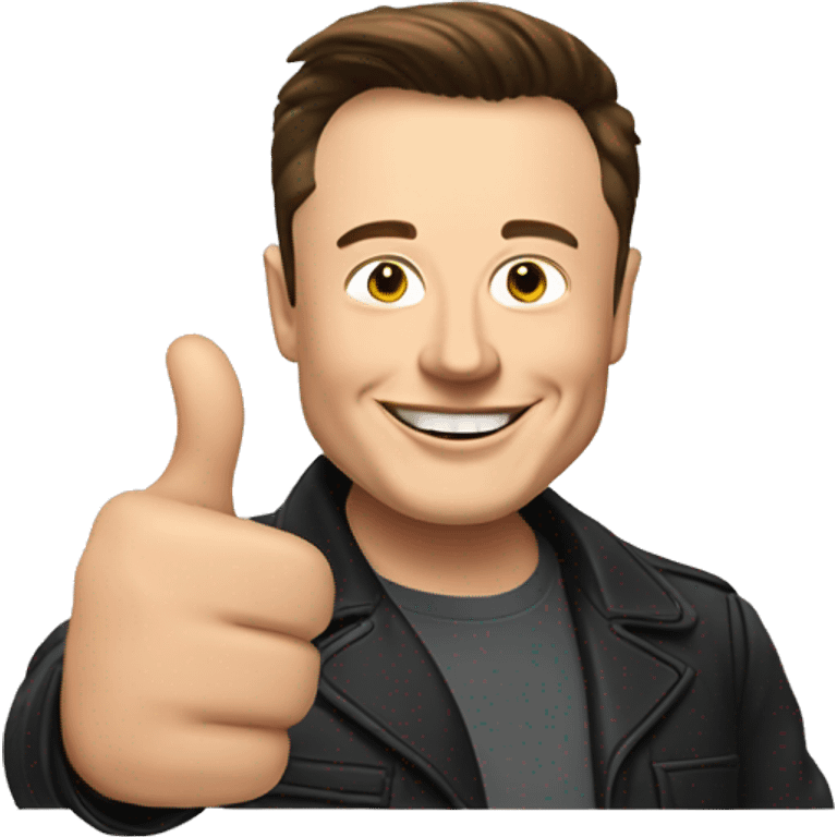 Elon Musk shows thumbs up emoji