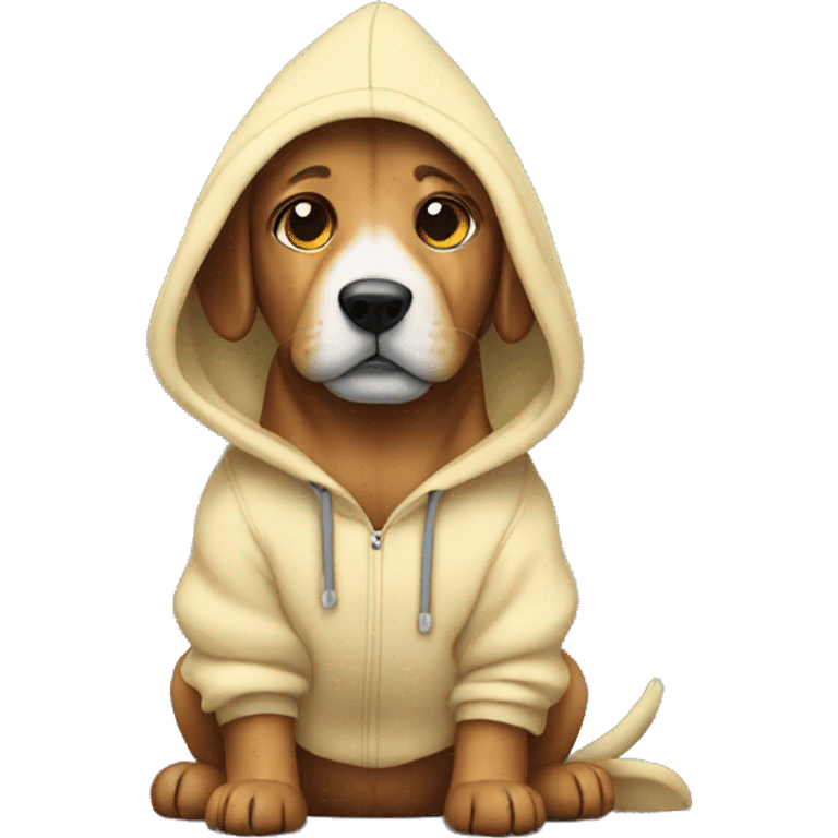 Dog wearing a hoodie emoji