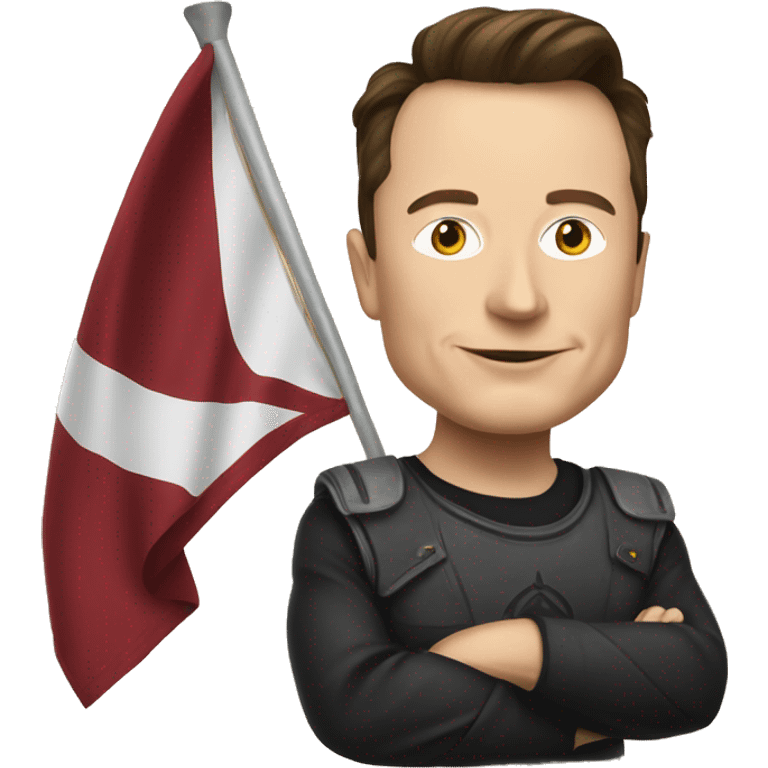 elon musk with a roma flag emoji