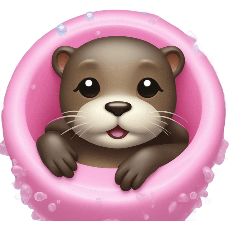 Otter taking a bubble bath emoji