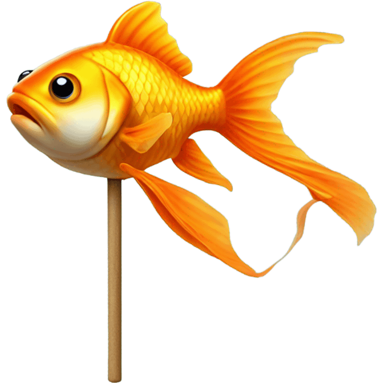 Goldfish with a walking cane emoji