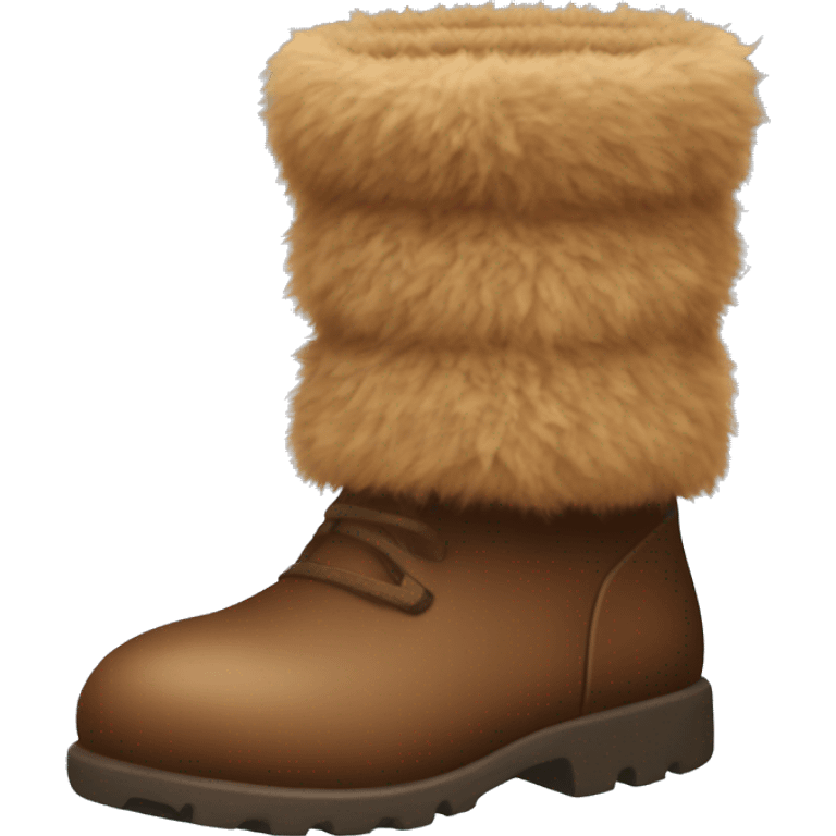 Fuzzy brown boots emoji