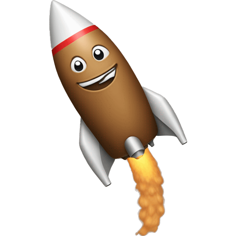 poop riding a rocket emoji