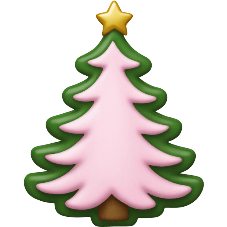 Light pink Pink Christmas tree white ornament  emoji